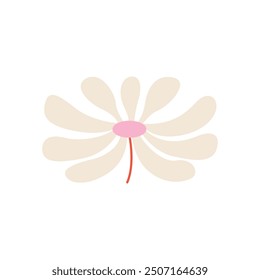 Abstract geometric flower. Floral simple icon. Vector flat illustration of chamomile on isolated background