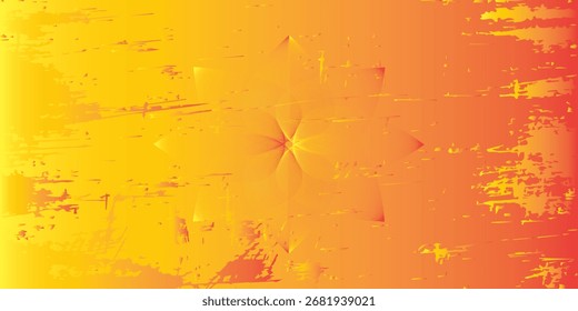 Abstract Geometric Flower with Gradient Orange and Yellow Hues