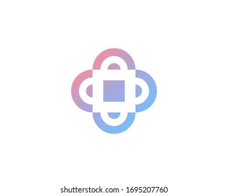 Abstract geometric flower logo design abstract modern minimal gradient line illustration. Online shopping icon vector emblem sign symbol mark logotype.