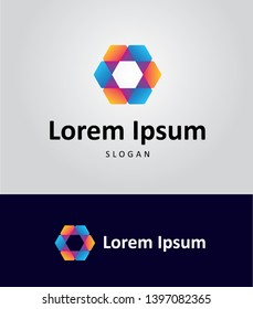 abstract geometric flower - logo template