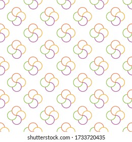 Abstract geometric flower multicolored seamless pattern background. vector Seamless grid Texture