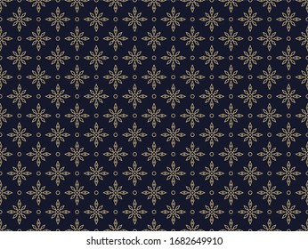 Abstract geometric flower pattern with circle line art, seamless vector good for background, cover, fabric print and other uses.