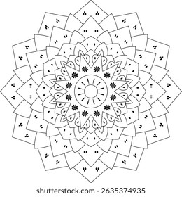 Abstrato padrão de flor geométrica mandala vetor. design de mandala intrincado é perfeito para livros de coloração, terapia de coloração adulta, ou aplicações de impressão.

