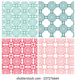 Abstract geometric flower patterns