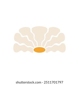 Abstract geometric flower in retro groovy style. Floral simple icon. Vector flat illustration of chamomile on isolated background