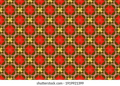 Abstract geometric flower seamless pattern. Can use for fabric textile wallpaper background.