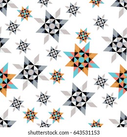 Abstract geometric flowers. Can be used for wallpaper, pattern fills, textile, web page background, surface textures, Image for advertising booklets, banners.