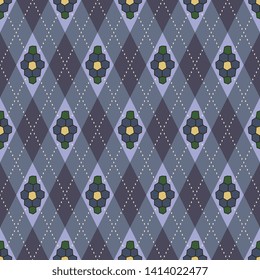 Abstract geometric flowers motif pattern simple silhouettes continuous background. Modern japandi style floral fabric design textile swatch ladies dress, man shirt all over print block vector graphic.