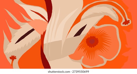 Abstract geometric flowers pattern