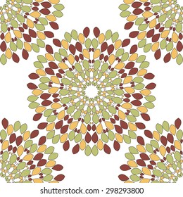 Abstract geometric flowers seamless pattern. Floral background.