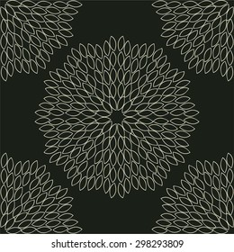 Abstract geometric flowers seamless pattern. Floral background.