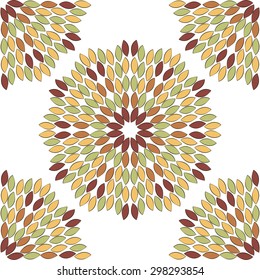 Abstract geometric flowers seamless pattern. Floral background.