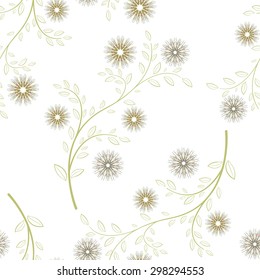 Abstract geometric flowers seamless pattern. Floral background.