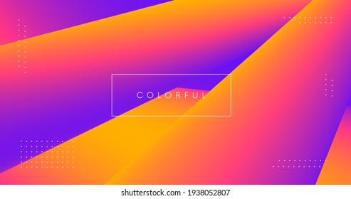 Abstract geometric fluid color background. Modern gradient colorful backdrop. 3d shape illustration.