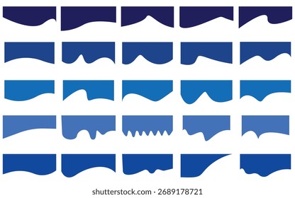 Formas Abstractas de divisores geométricos y de fluidos: Colección moderna de Vector de marco de página, encabezado y pie de página