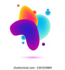 Abstract geometric fluid shape with vibrant gradient colors. Vector illustration