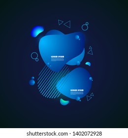 Abstract geometric fluid shapes with blue gradient colors. Vector template banners. Template ready for use in web or print design. EPS 10 Vector