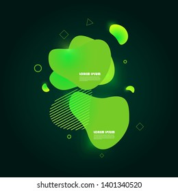Abstract geometric fluid shapes with neon gradient colors. Vector template banners. Template ready for use in web or print design. EPS 10 Vector