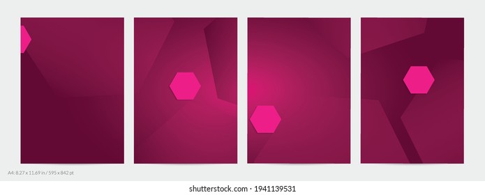 Abstract geometric flyer with deep gradient and vanishing geometric shapes. Modern template for social media banner. Contemporary material design with paper cut out realistic shadow.