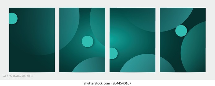 Abstract geometric flyer with deep gradient and vanishing geometric shapes. Modern template for social media banner. Contemporary material design with paper cut out realistic shadow.