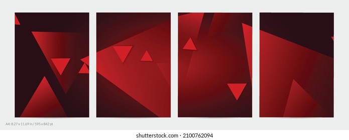 Abstract geometric flyer with deep gradient and vanishing geometric shapes. Modern template for social media banner. Contemporary material design with paper cut out realistic shadow.