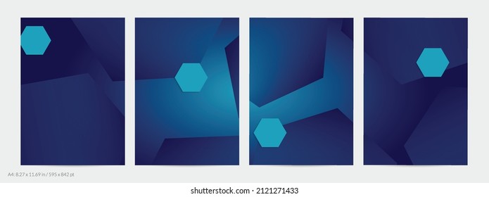 Abstract geometric flyer with deep gradient and vanishing geometric shapes. Modern template for social media banner. Contemporary material design with paper cut out realistic shadow.