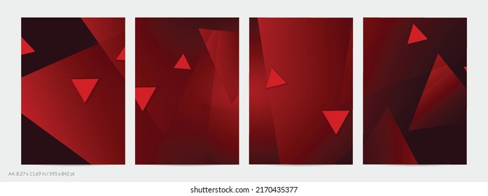 Abstract geometric flyer with deep gradient and vanishing geometric shapes. Modern template for social media banner. Contemporary material design with paper cut out realistic shadow.