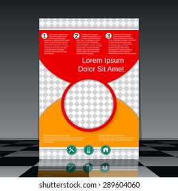 Abstract geometric flyer design. Brochure cover, booklet, poster, banner, placard vector template.