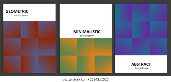 Plantilla de volante Abstractas y geométrica. Estilo lineal, Bauhaus. Ilustración vectorial
