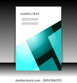 Abstraktes Poster mit weißer Kopfzeile, Teal Geometric Overlays und Farbverlauf-Hintergrund für modernes Branding. Dieses Layout eignet sich ideal für Flyer, Tech-Startups, Präsentationen oder digitale Marketingmaterialien.