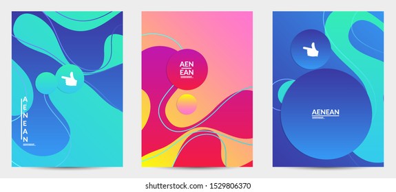 Abstract geometric flyer with vanishing waves. Modern template for social media banner. Contemporary material design with realistic shadow over flat gradient background