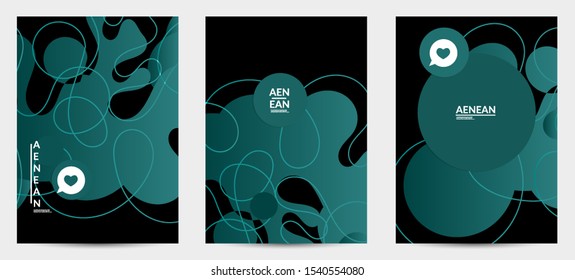 Abstract geometric flyer with vanishing waves. Modern template for social media banner. Contemporary material design with realistic shadow over flat gradient background