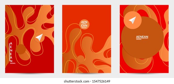 Abstract geometric flyer with vanishing waves. Modern template for social media banner. Contemporary material design with realistic shadow over flat gradient background