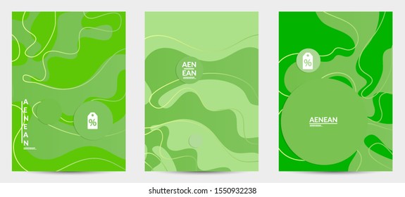 Abstract geometric flyer with vanishing waves. Modern template for social media banner. Contemporary material design with realistic shadow over flat gradient background