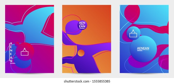 Abstract geometric flyer with vanishing waves. Modern template for social media banner. Contemporary material design with realistic shadow over flat gradient background