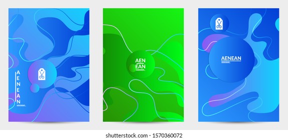 Abstract geometric flyer with vanishing waves. Modern template for social media banner. Contemporary material design with realistic shadow over flat gradient background
