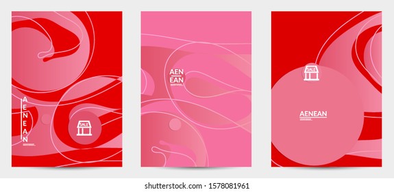 Abstract geometric flyer with vanishing waves. Modern template for social media banner. Contemporary material design with realistic shadow over flat gradient background