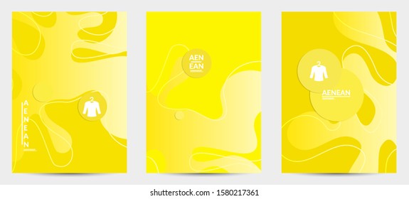 Abstract geometric flyer with vanishing waves. Modern template for social media banner. Contemporary material design with realistic shadow over flat gradient background