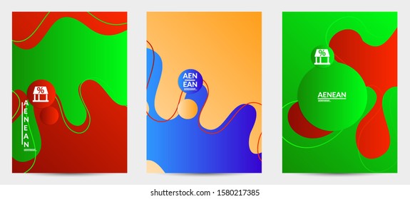 Abstract geometric flyer with vanishing waves. Modern template for social media banner. Contemporary material design with realistic shadow over flat gradient background