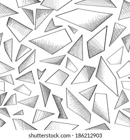 Abstract geometric foam seamless doodle pattern. Geometrical shape hand drawn sketch  background.