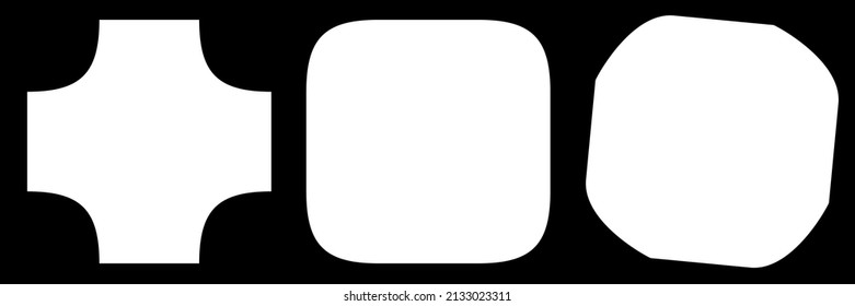 Abstract geometric form, shape. Distorted, deformed patch element