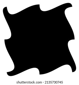 Abstract geometric form, shape. Distorted, deformed patch element