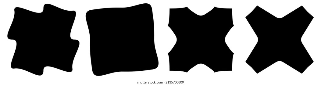Abstract geometric form, shape. Distorted, deformed patch element