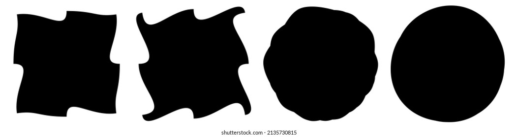 Abstract geometric form, shape. Distorted, deformed patch element