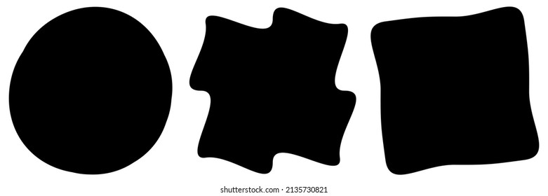 Abstract geometric form, shape. Distorted, deformed patch element