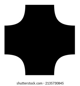 Abstract geometric form, shape. Distorted, deformed patch element