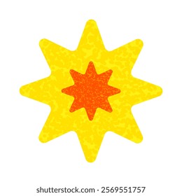 Abstract geometric form. Vector geometric figure. Single shape on white background in risography style. Star