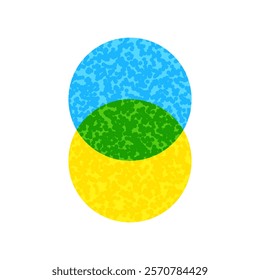 Abstract geometric form. Vector figure. Single shape on white background in risography style.Circle