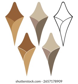Abstract geometric forms. Brown outline elements. Modern Vector design. Stylish art illustration. EPS 10.