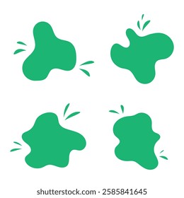 Abstract geometric forms, white liquid blobs. Vector 